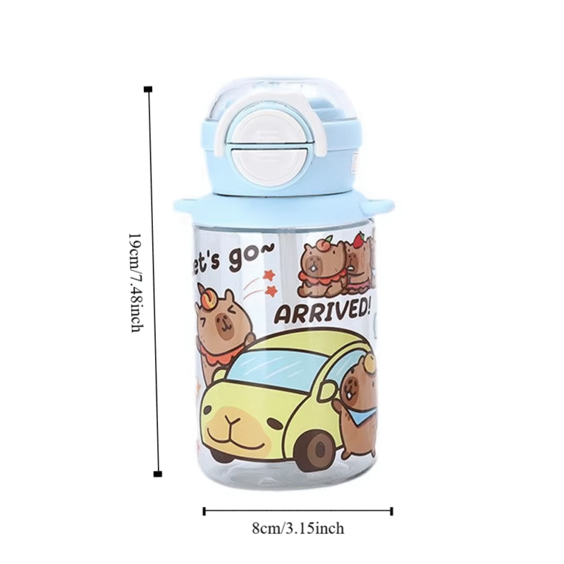 Novelty Light Blue Plastic Bottles with Cartoon Capybara Design, 500ml Cartoon - Image 4