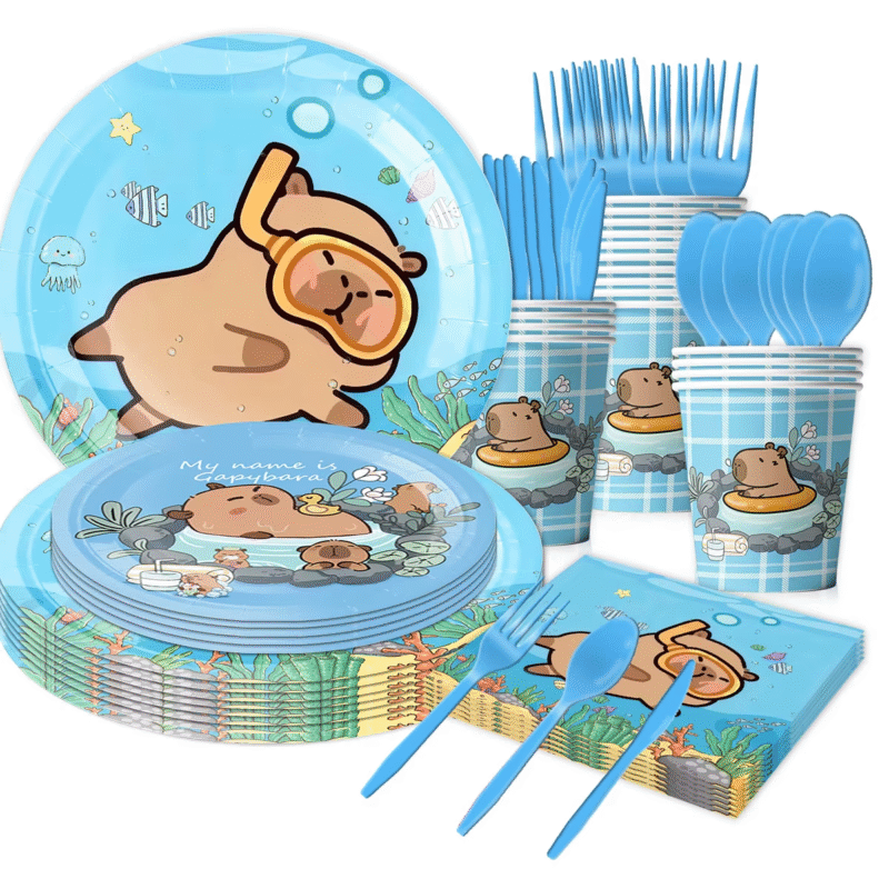 Decoration for a Capybara Party Toy Balloons for Kapibara Happy Birthday, Baby Shower Supplies, and Cup, Tableware Disposables and Plates