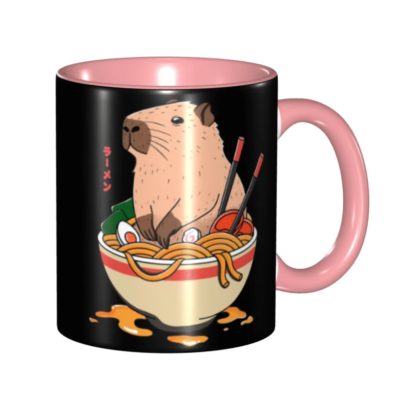 Gifts For Adults With Capybara Ramen Mugs Funny Capybara Ramen Mugs Funny Ceramic Coffee Mugs, Tea Mugs, and Milk Cups.