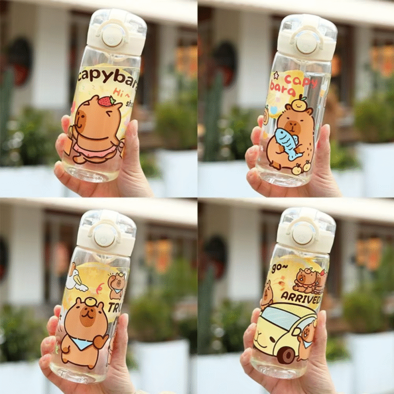 Our lightweight and portable Children’s Water Cup are Cartoon 400mL Capybara Straw Water Bottles, great for juice, tea and even for a warm coffee alternative
