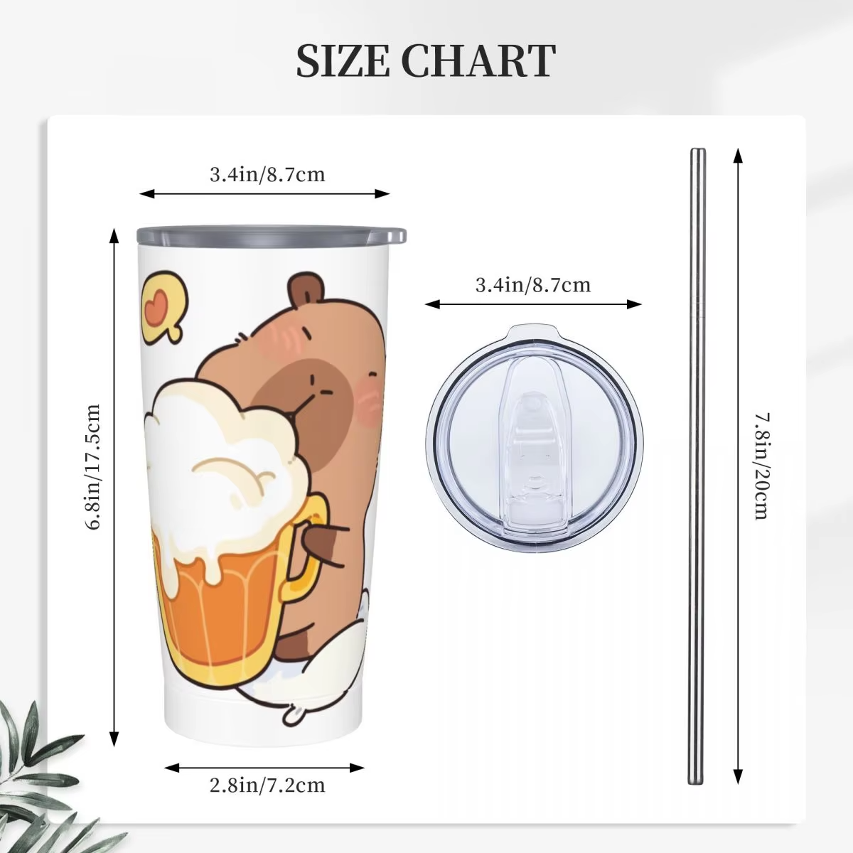 Stainless Steel Double Wall Thermos Bottle Cups With Lid Cartoon Adorable Capybara Insulated Tumbler - Image 5