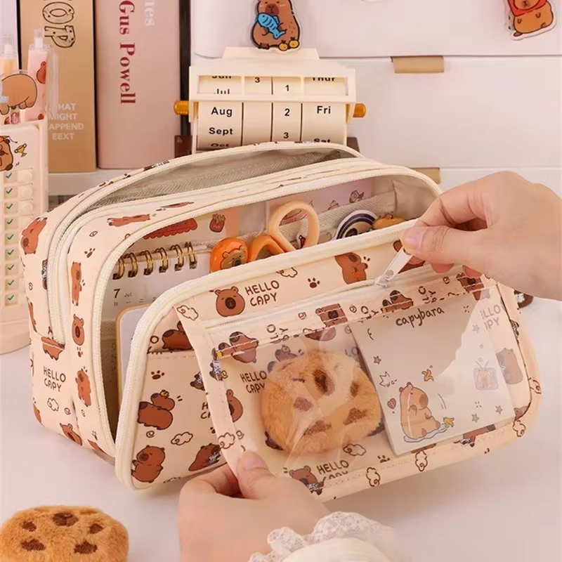 The Large Capacity Kawaii Capybara Pencil Case is a delightful, multifunctional prefilled organizer designed to bring joy and ease to every student