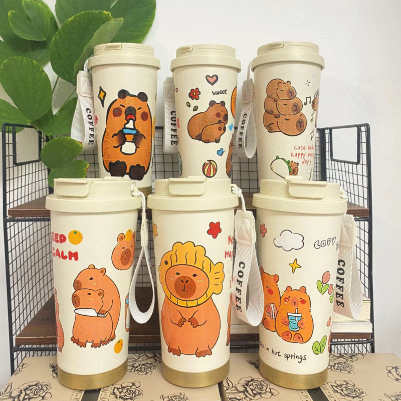 The Students' Car-Mounted Cartoon Capybara Insulated 316 Stainless Steel Mug is a great investment for school and every other activity - Image 6