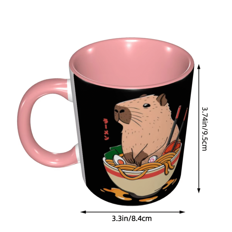 Gifts For Adults With Capybara Ramen Mugs Funny Capybara Ramen Mugs Funny Ceramic Coffee Mugs, Tea Mugs, and Milk Cups. - Image 2