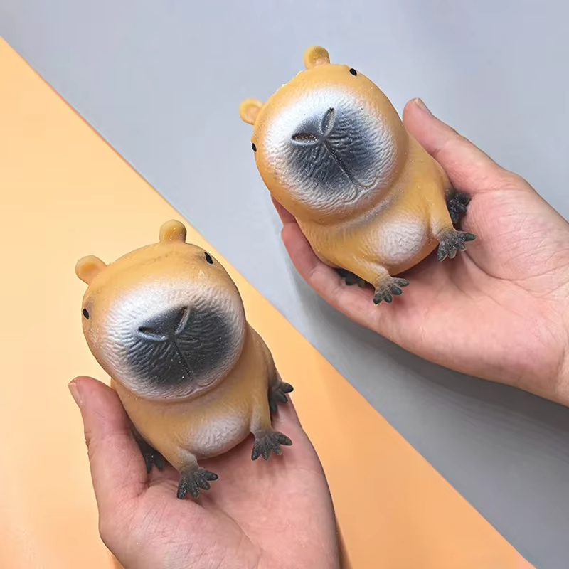 Completely Adorable Calm Squeeze Water Dolphin Capybara Soft Rubber Squishy Toy from 1 - 10 pieces Set