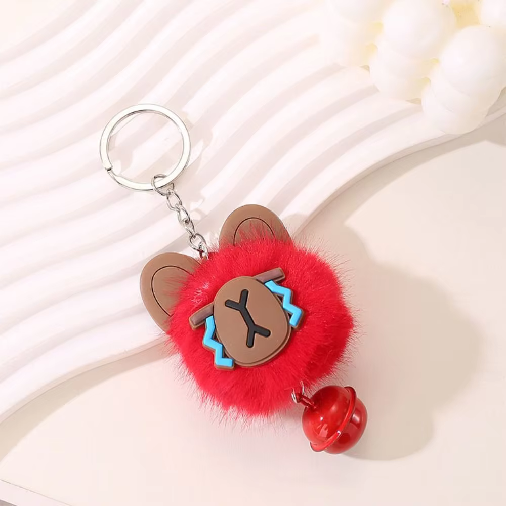 Sweet Fluffy Capybara Pendant Jewelry Gifts: Adorable Rabbit Fur Capybara Fur Keychain Dog Panda Bunny Key RingAlloy Ring - Image 2