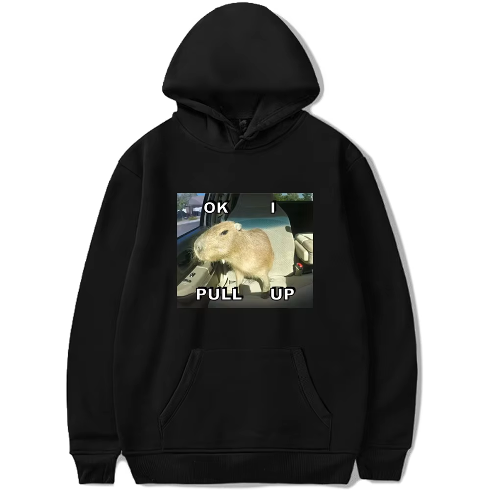 The capybara hoodie has the anime Harajuku design soft/athleisure pullover and the Harajuku Teen hoddie hoddie and is also printed with a soft stretchable fabric. - Image 2