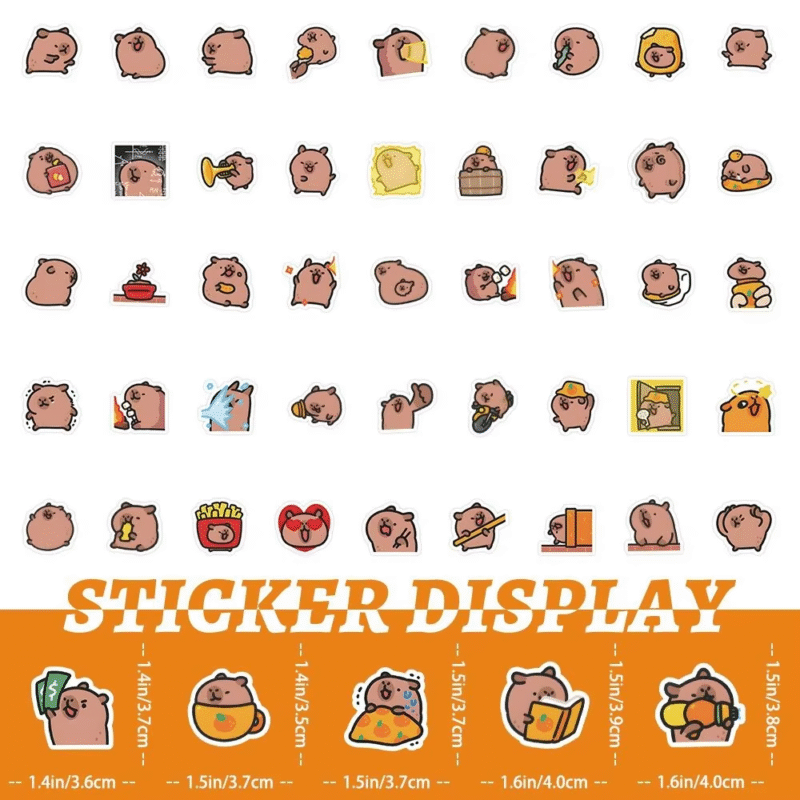 Beautiful Capybara Adorable Capybara Stickers Funny Kawaii Original Capybara Stickers Fashion Cartoon Capybara Stickers Easy Do-It-Yourself - Image 6