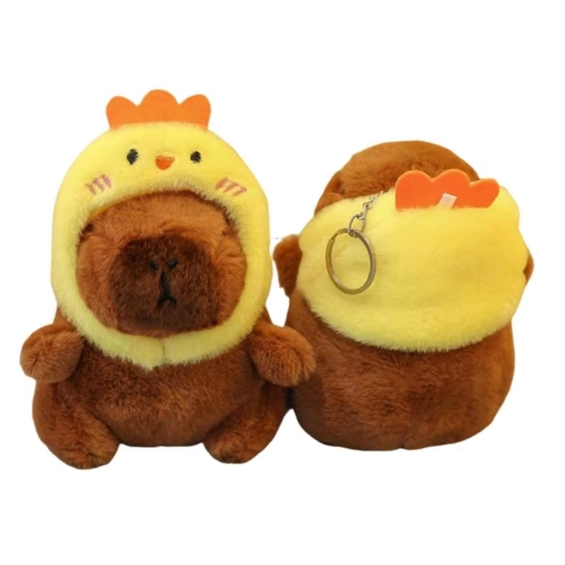 The Capybara Cartoon Fun Hat is stuffed with soft charm and appears to be a cute and humorous plush design intended for kids.
