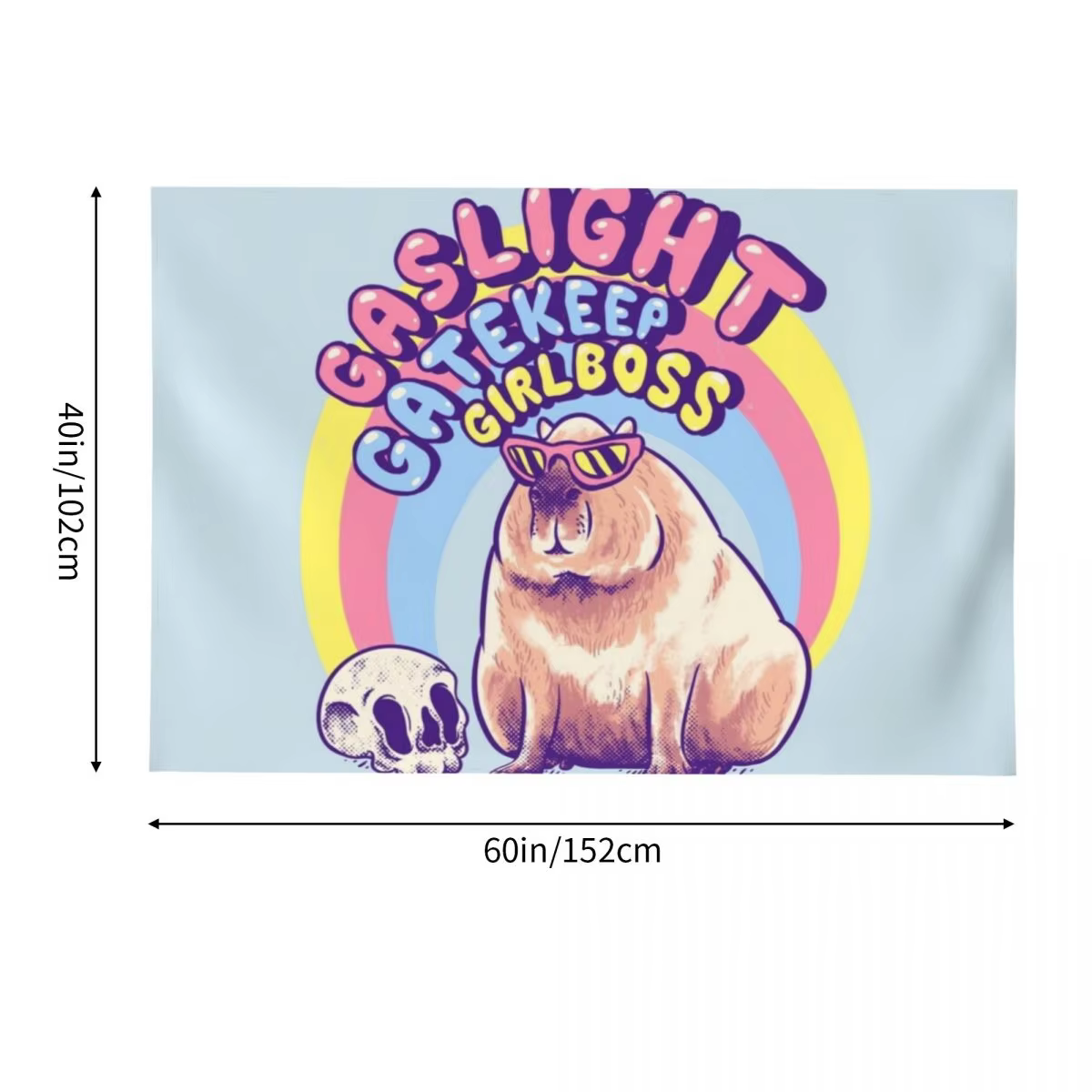 Anyhow, let me start with the pet tapestry. Capybara Gaslight Gatekeep Girlboss Karen Sunglasses memes Christmas Capy My Spirit Animal - Image 4