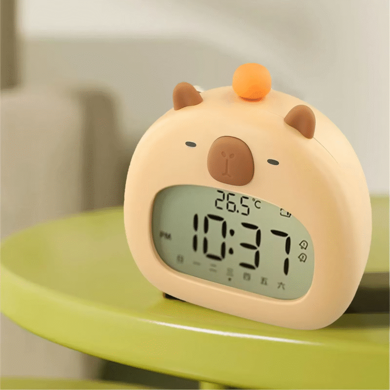 The Capybara Clock is a multifunctional device that combines a children’s alarm with a recharge-able LED night light - Image 4
