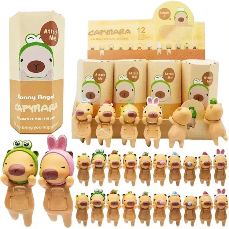 Our stylish car mobile phone ornaments, the Capybara Series Dumplings, and New Sonny Angel Hippers Harvest Dolls, will add a touch of magic