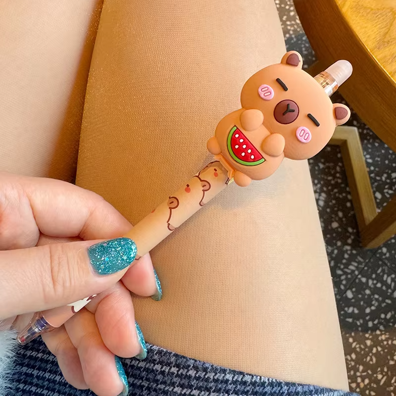 Five Cartoon Adorable Capybara Gel Pen Ballpoint Writing Instruments for School Writing Exams for Boys and Girls as Children’s Day Present - Image 5