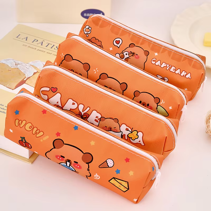3D Cartoon Capybara Pencil Case, Set of 4 Of huge capacity, creatively designed large pencil cases that can serve as perfect pencil storage bags for both boys and girls