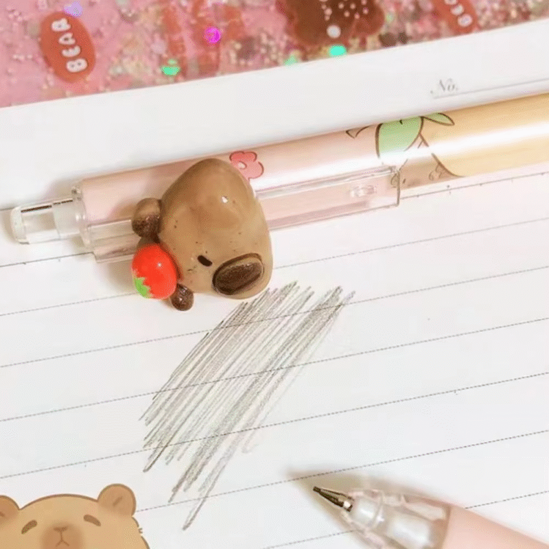 0.5 mm distance erasable pen and blue ink with a creative kawaii capybara cartoon gel pen st nib cute writing pen school