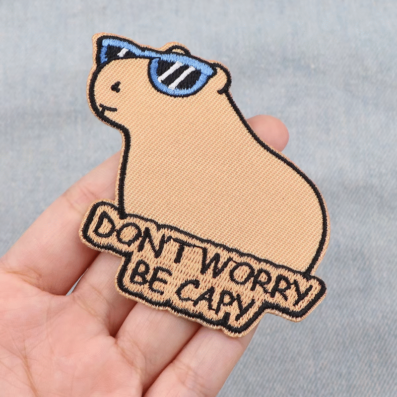 This set of DIY Badge Adhesive Patches with Quotes of Capybaras and Patches of Capybaras include a set of cartoon style