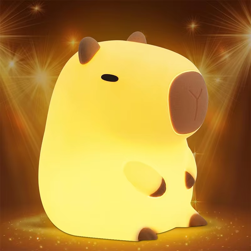The Children's Silicone Nightlight with Capybara Touch, USB Rechargeable