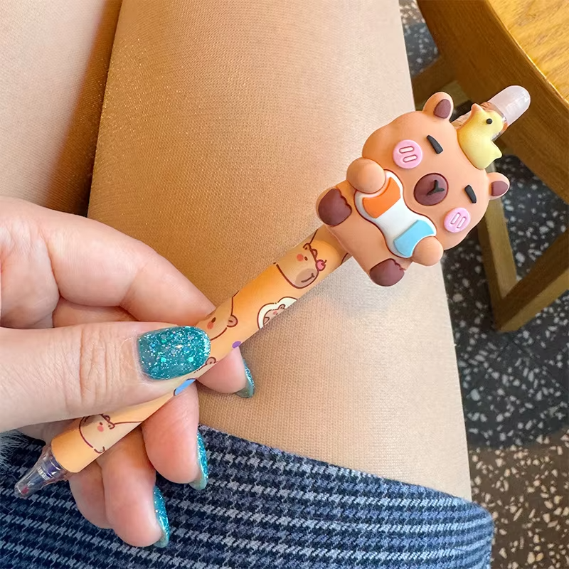 Five Cartoon Adorable Capybara Gel Pen Ballpoint Writing Instruments for School Writing Exams for Boys and Girls as Children’s Day Present - Image 4