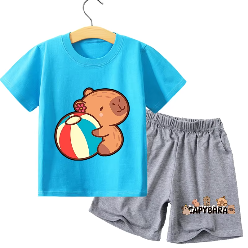 Funny 3D Print Capybara Polo Shirt Summer Casual Short Sleeve T-shirt.