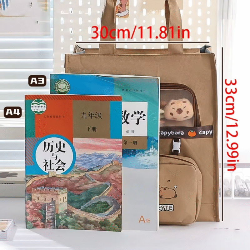 The capybara plush pen bag serves to elevate the set with a pencil case and plush toy combination - Image 6