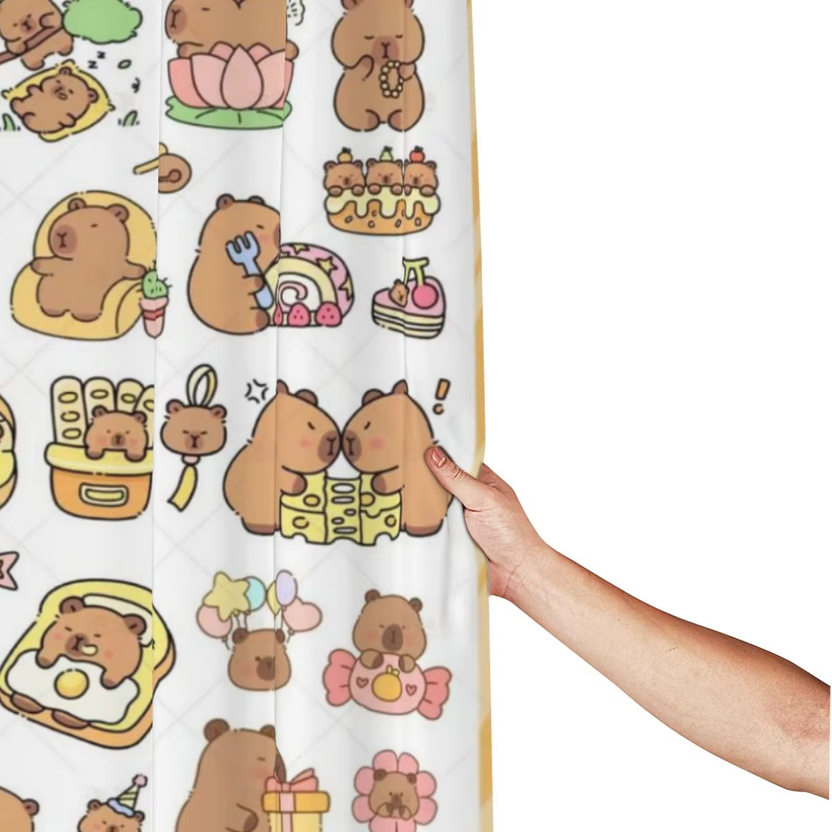 Decorating your bathroom with a capybara curtain is a creative boring. It is a so wallpaper entire orion to add to this essential of your home and cushions it a little featuring a twist of a capybara - Image 3