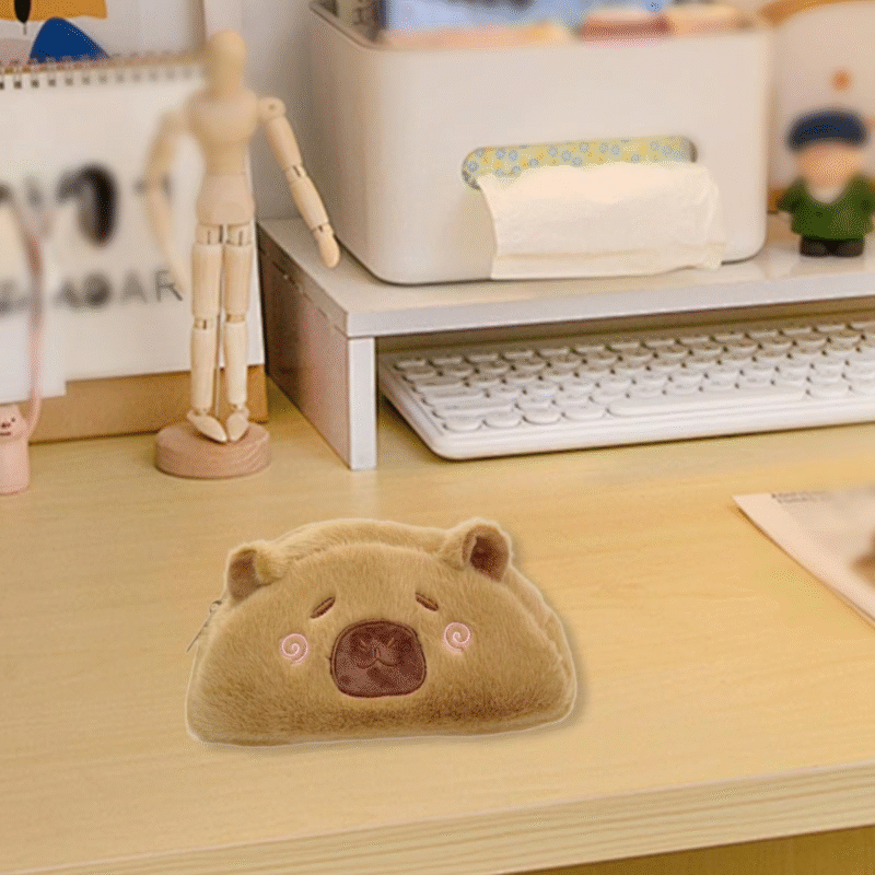 The zipper closure capybara pencil case for kids, girls, and teens