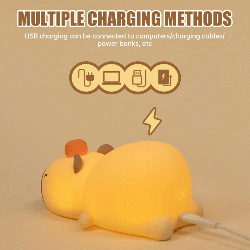 Rechargeable Capybara Silicone Touch Lamps For Children’s Gifts And For Night Lanterns To Be Used At Home - Image 5