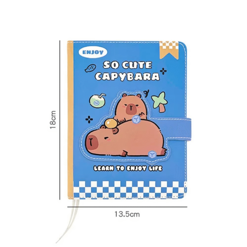 Stationery Cartoon Business Memos Magnetic Notebook with PU Capybara Design Sketchbook B5 Mini Notepad with Magnetic Buckle For Girls and Boys - Image 3