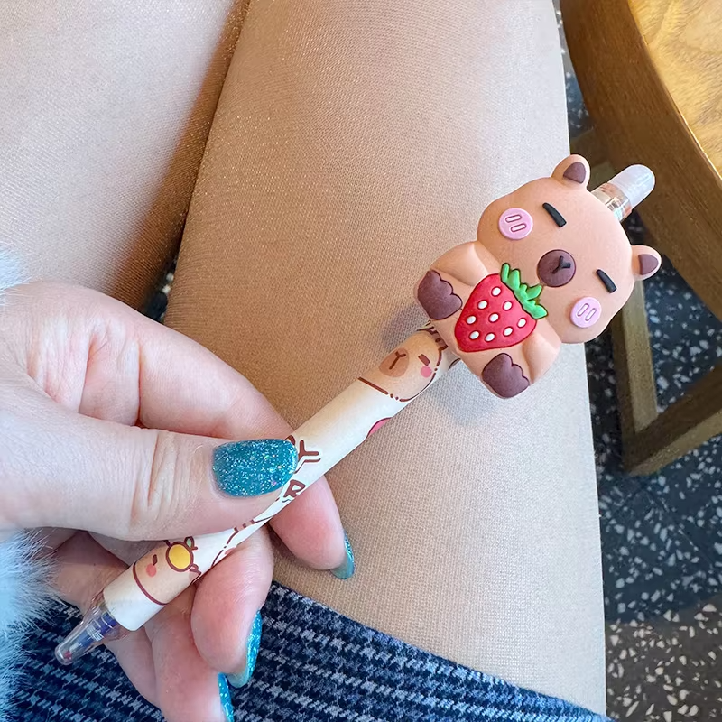 Five Cartoon Adorable Capybara Gel Pen Ballpoint Writing Instruments for School Writing Exams for Boys and Girls as Children’s Day Present - Image 3
