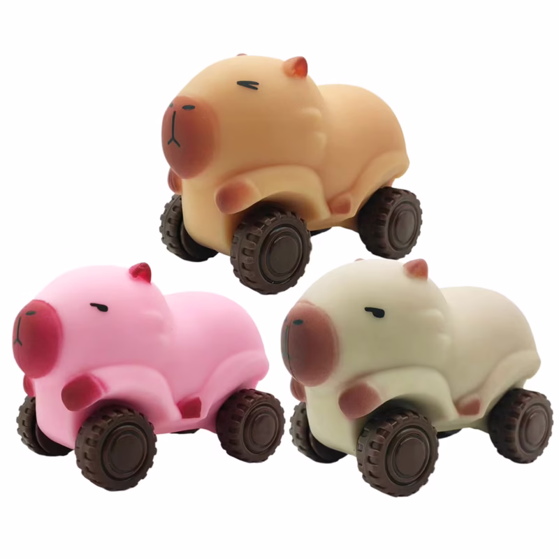 Stretchable Capybara Squeeze Car Toy is an innovative fidget toy that doubles as a wheeled capybara vehicle on the go.