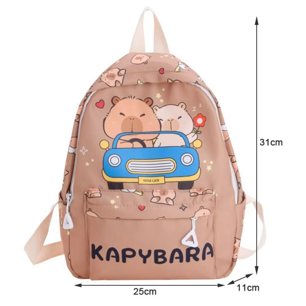 Kawaii Cartoon Capybara Lightweight Travel Backpack for Kindergarten Students with Big Capacity and Nylon Material in Fun Colors - Image 6