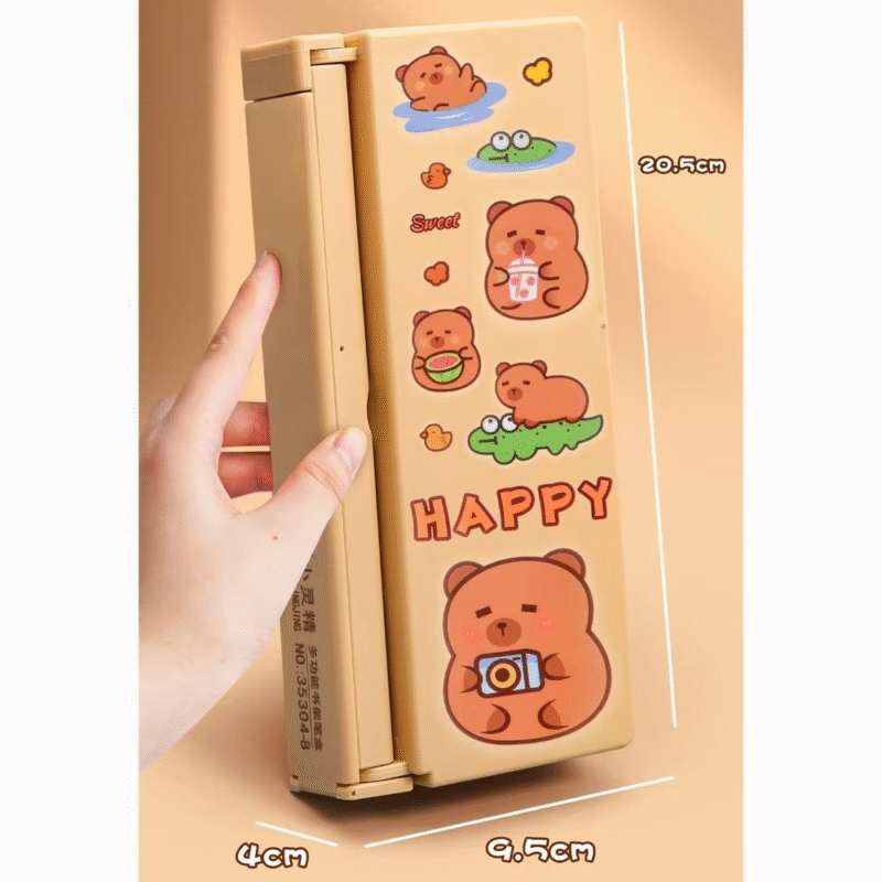 Perfect Quality Pencil Case for Reading Bookshelves Capybara Multipurpose Pencil and Stationery Box Student Gift - Image 4
