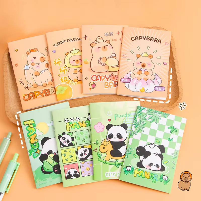 Kawaii Notepad Capybara Agenda Sketchbook Diary Weekly Planner Notepad 12 Pcs Set.