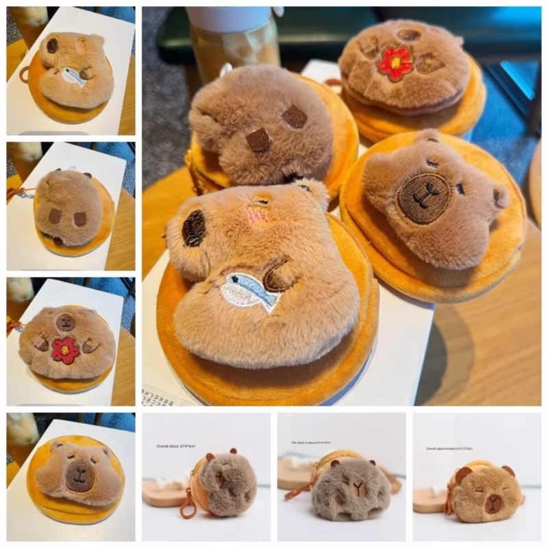 This Funny Coin Purse Zipper Mini Capybara Purse Bag belongs to the category of cute cartoon animal items and practical accessories