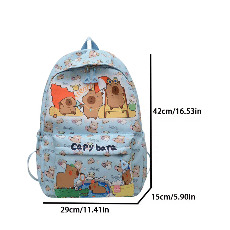 With this Beautiful Large Capacity Capybara Print Leisure Backpack, which is intended for individuals who value stylish functional accessories - Image 4
