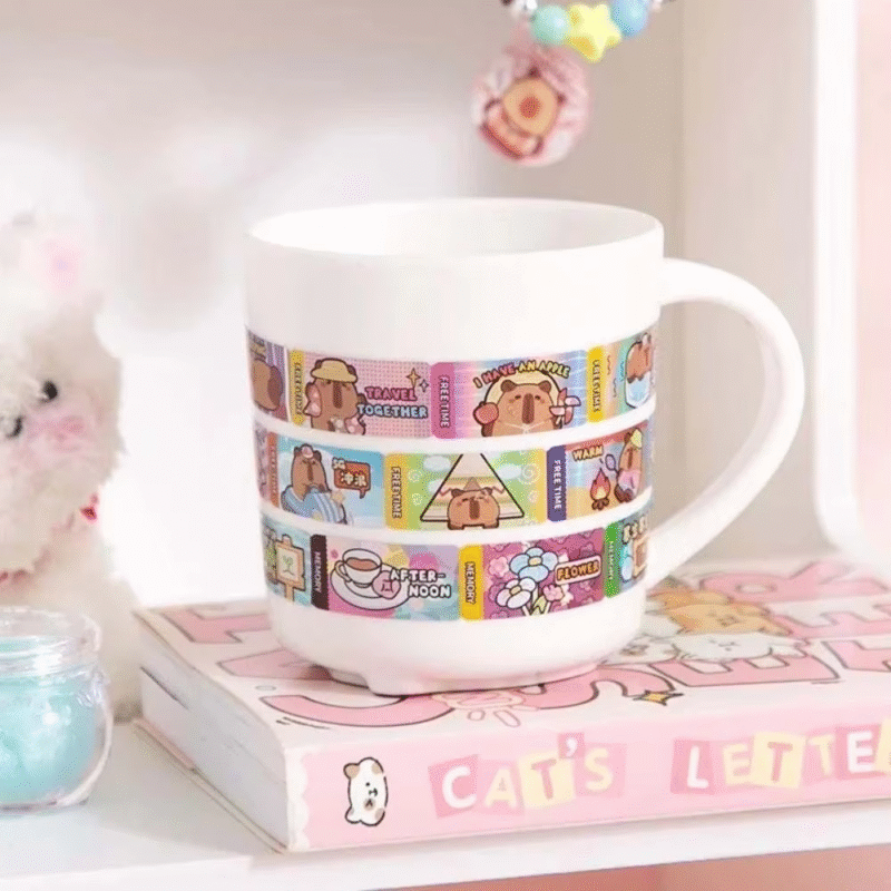 Gifts for children include adorable handbook stickers designed with capybaras and DIY self-adhesive stickers that come in different colors and can be used for playful activities - Image 3