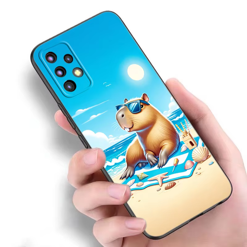 The charming phone case is doused with personality and enhances the user's device with the help of Presentation of the funny cartoon capybara - Image 5