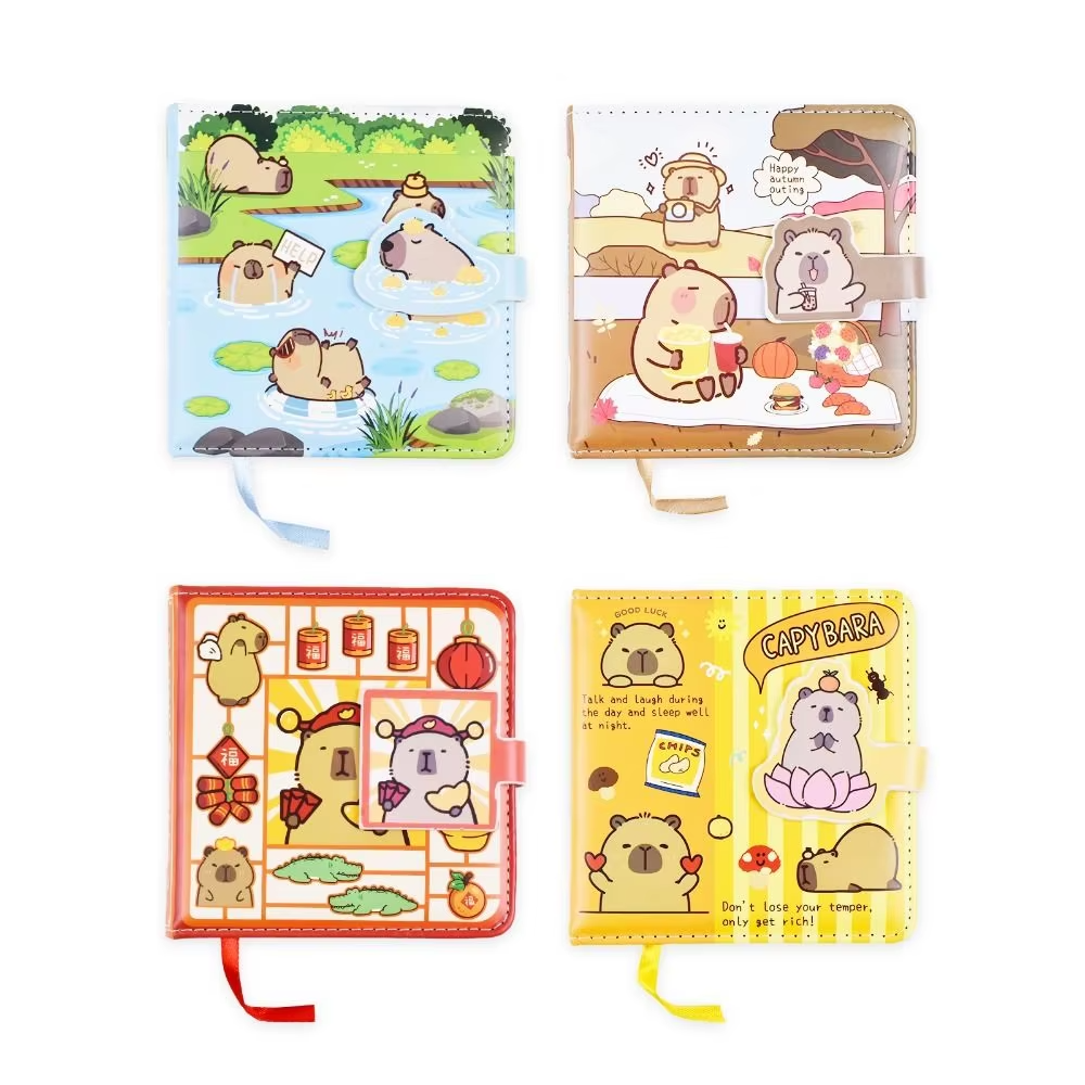 Sketchbook Capybara Drawing Book Notepads with Hand Ledger Capibara Magnetic Snap Portable Pocket Painting Paper - Image 3