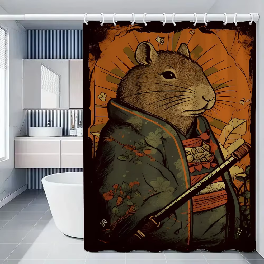 Complete bathroom curtains Funny Capybara Shower Curtain Cloth Curtains Waterproof Fabric Domestic Residence