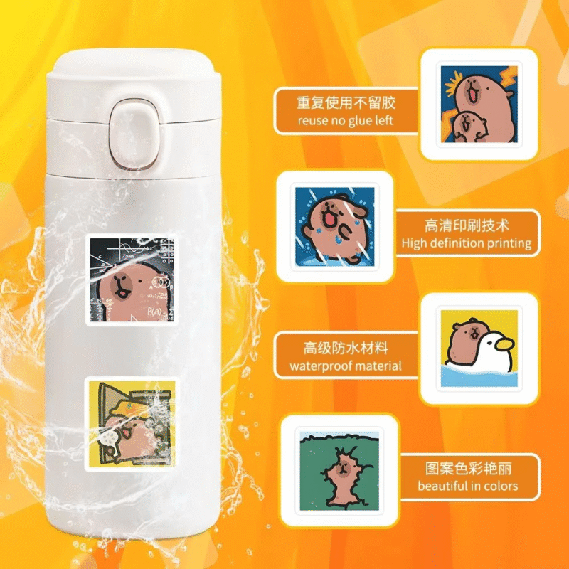 Beautiful Capybara Adorable Capybara Stickers Funny Kawaii Original Capybara Stickers Fashion Cartoon Capybara Stickers Easy Do-It-Yourself - Image 3
