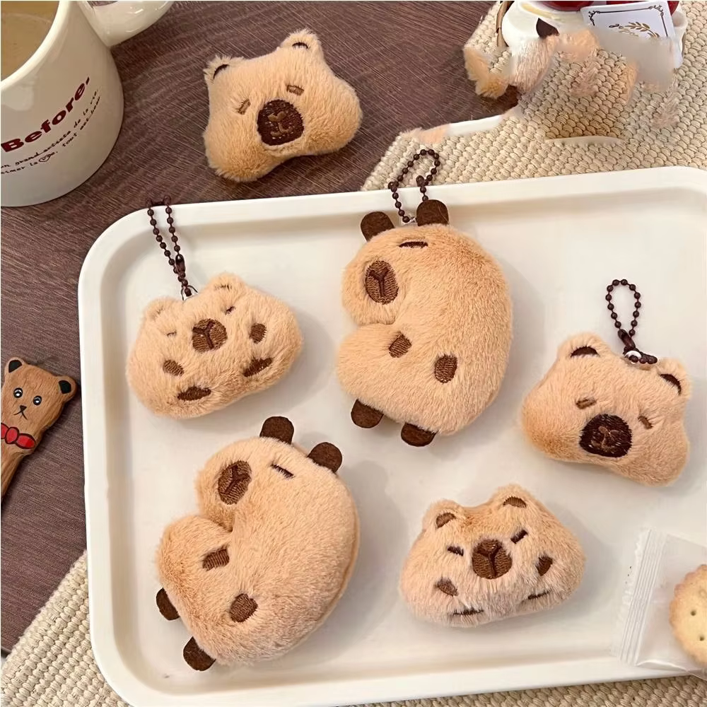 Funny Cartoon Guinea Pig Pendant Bag Hanging Soft Plush Stuffed Plush Brooches Capybara Plush Keychain - Image 4