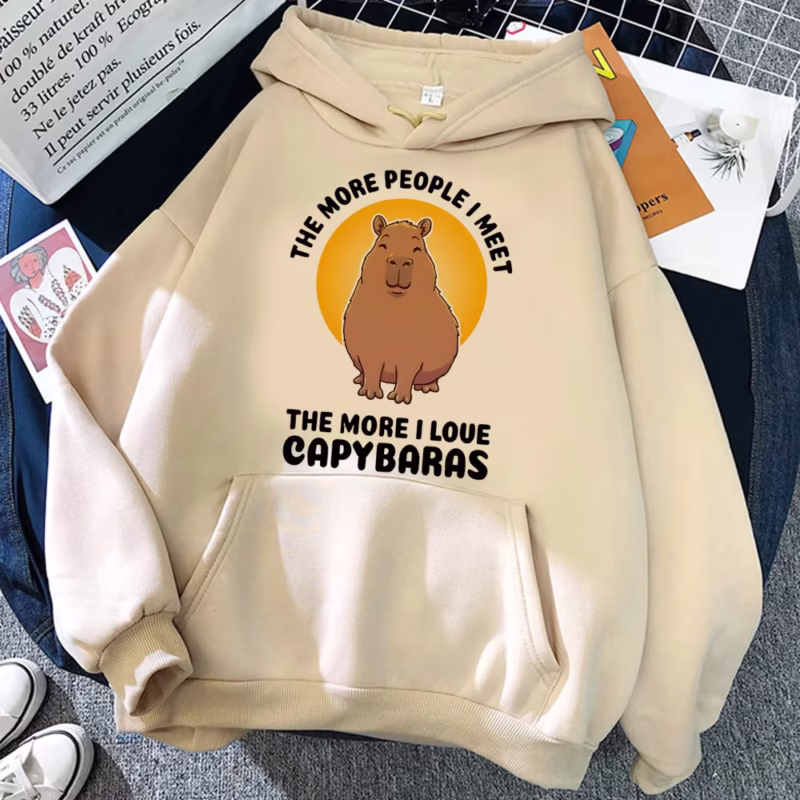 Capybara Y2K hoodies and harajuku-patterned sweatshirts, cozy, with prints, modern, and funny. - Image 2