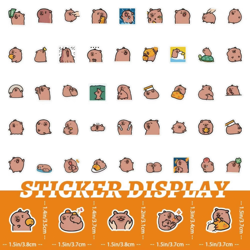 Beautiful Capybara Adorable Capybara Stickers Funny Kawaii Original Capybara Stickers Fashion Cartoon Capybara Stickers Easy Do-It-Yourself - Image 4
