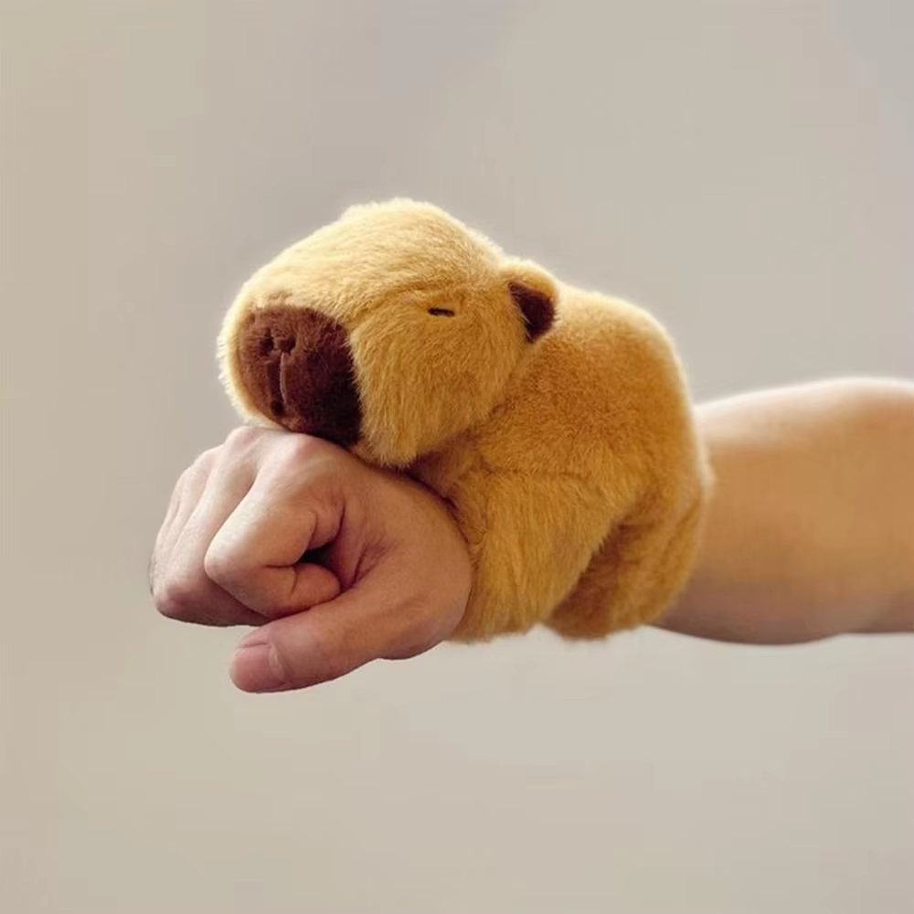 Bracelets with Animal Slaps Capybara Plush Stuffed Toys Interactive Huggers Slap Toy Animal Wristband Gifts for Kids Birthday