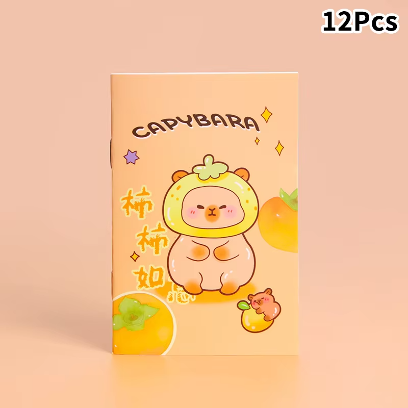 Illustrated Kawaii Cartoon Piggy Sticky Notes, 12 Pcs, Cute Sketch Note Pastel Planner Notepad