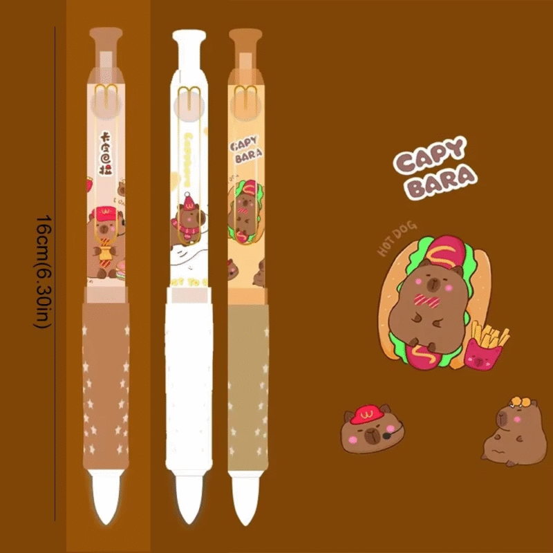 Writing pens school stationery press capybara fountain pen kawaii 0.38mm nib adorable ink pen cartoon - Image 6