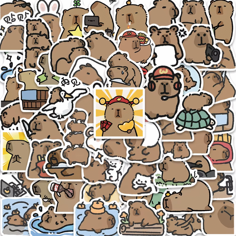 62 capybara do-it yourself PVC stickers for kids phone stickers decals and scrapbooks and more