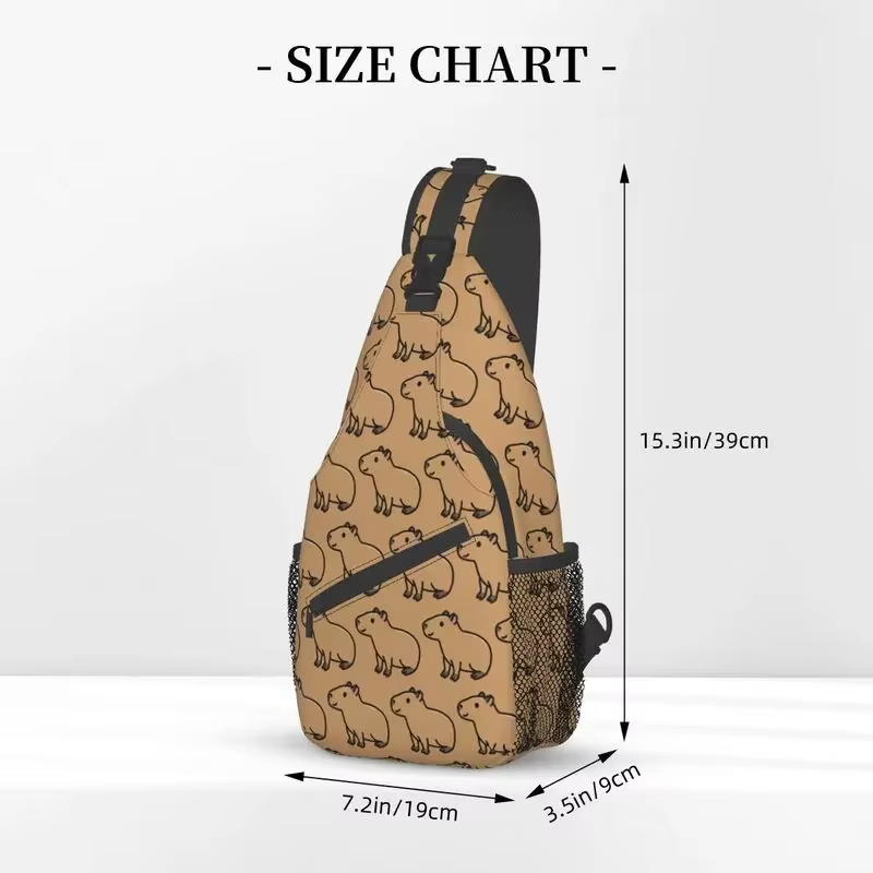 For hiking and travel: Men’s Custom Animal Shoulder Crossbody Backpack with Capybara Sling Chest Bag - Image 5