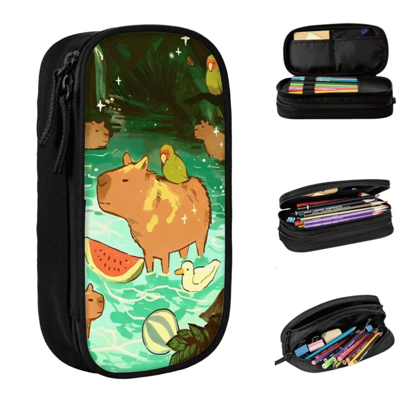 The Adorable capybara pencil cover add creative and unique designs helps ake your pencil case more colorful pencil covers helps to keep your pencil case unique and fun