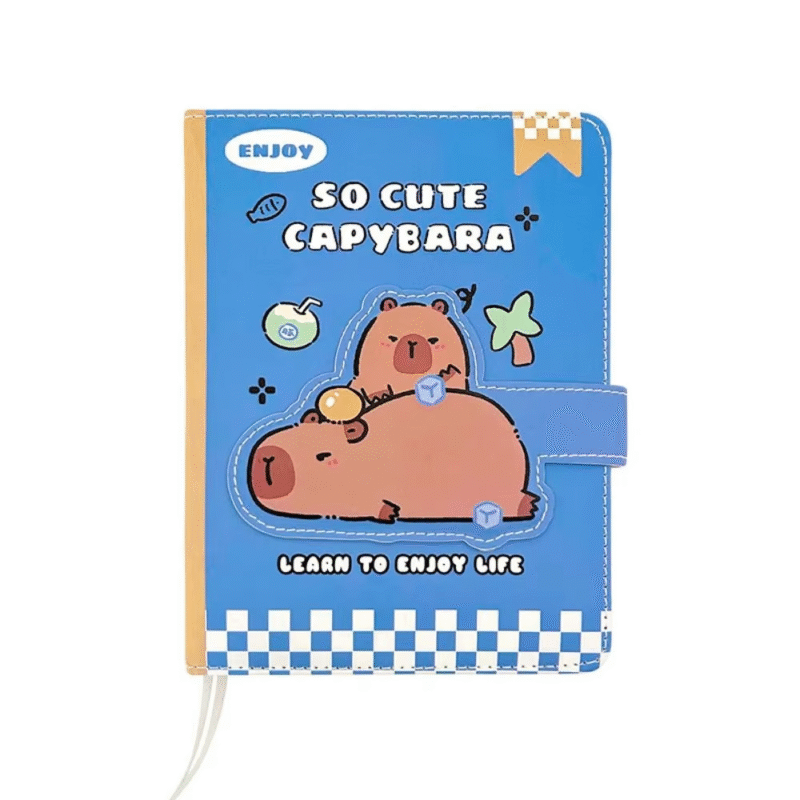 Stationery Cartoon Business Memos Magnetic Notebook with PU Capybara Design Sketchbook B5 Mini Notepad with Magnetic Buckle For Girls and Boys - Image 5